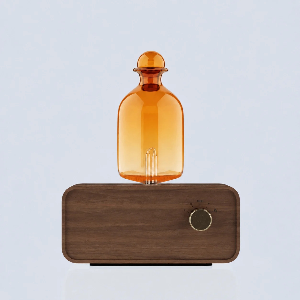 Lavender Oil - Amber Glass Nebulizing Diffuser Vintage Wood