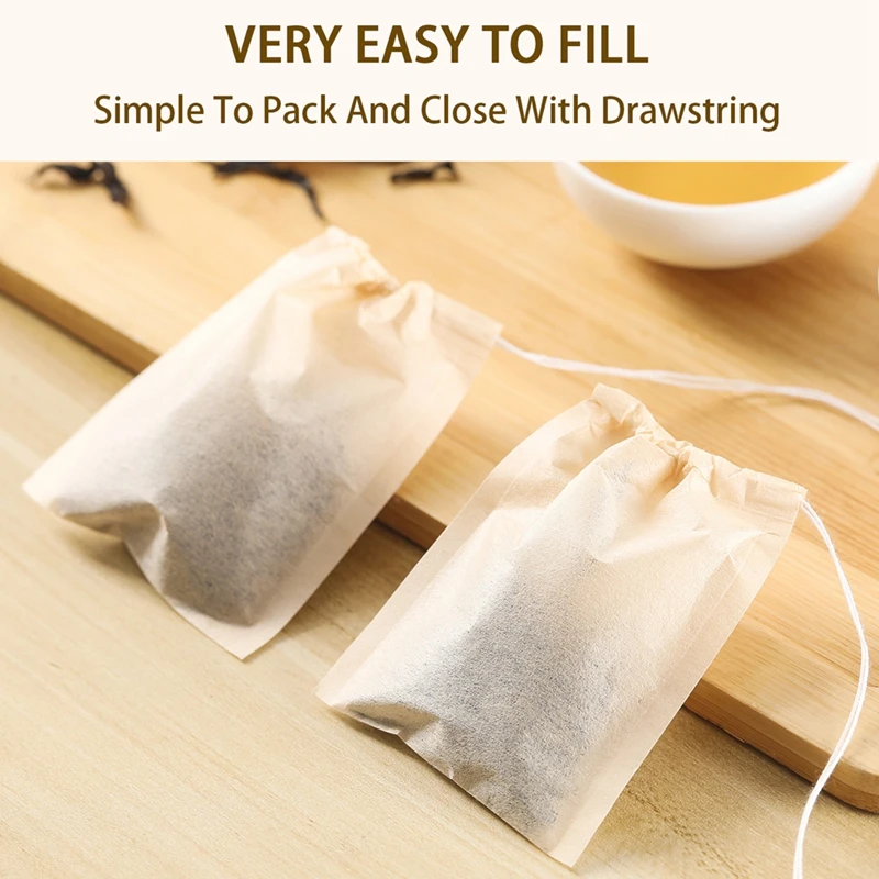 100Pcs Teabags with Drawstring - Herbal Tea ulasan dan harga