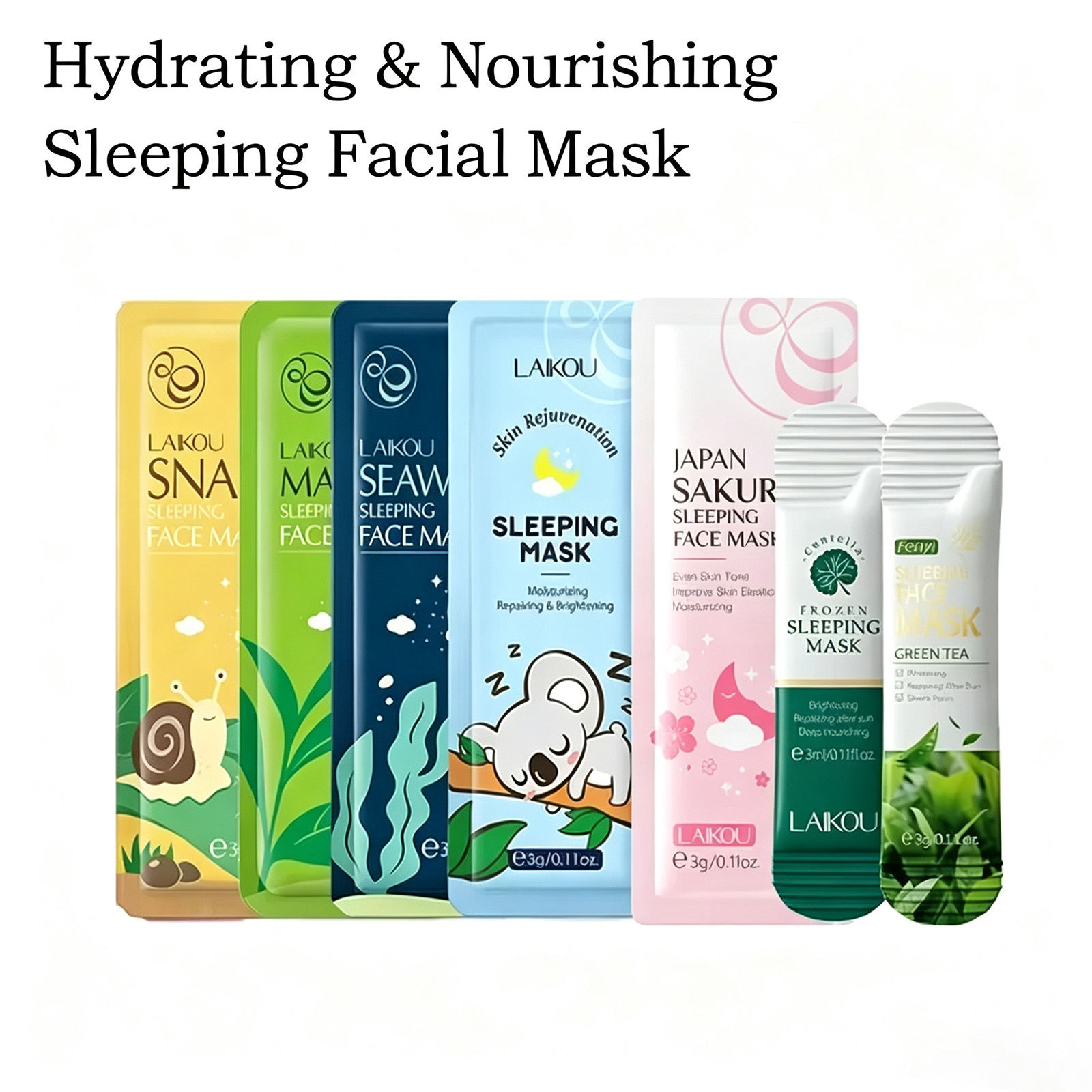 LAIKOU 7PCS Sleeping Facial Ma - Chamomile Tea ulasan dan harga